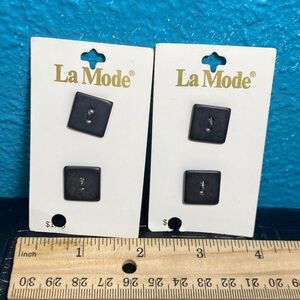 5 for $10: Vintage La Mode Square Buttons #20785 Size 22mm 7/8” MADE IN ITALY